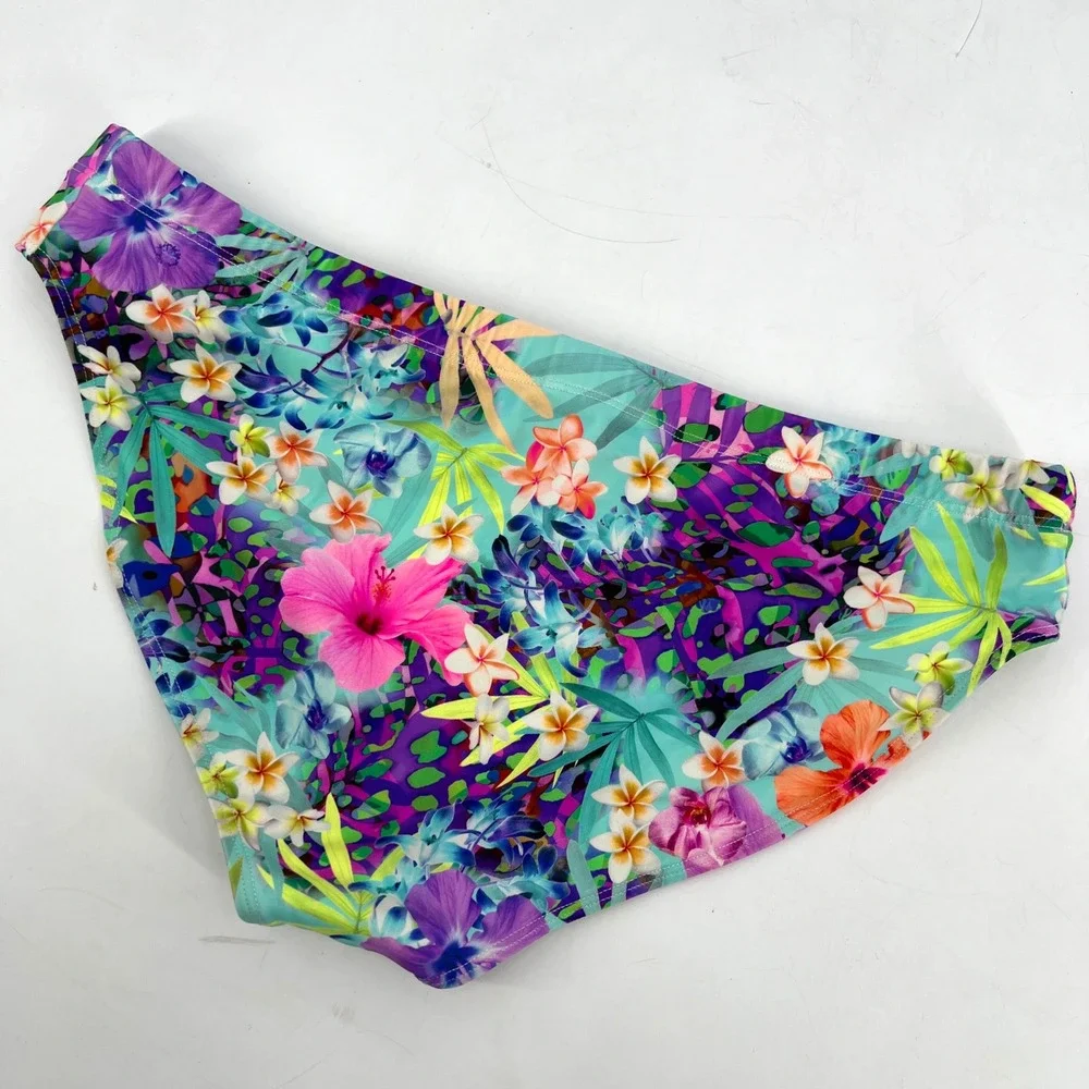 Mercurio Hawaiian Floral Tropical Pouch‎ Enhancing Sexy Bikini Swimsuit Exotic